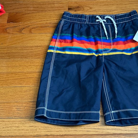 Gap ❤️ Kid's Boy's Navy Rainbow Drawstrings Shorts Size Medium (NWT) - Picture 5 of 6